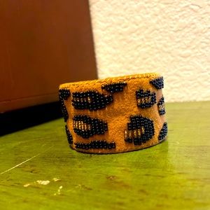 Noonday Collection beaded leopard cuff